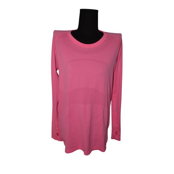 Lululemon Run Swiftly Tech Long Sleeve Scoop Top Pink Size Medium - Picture 1 of 6